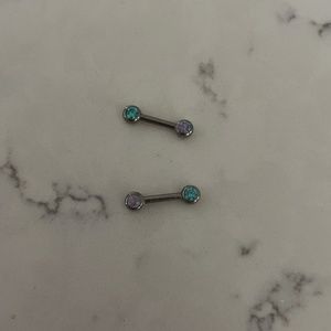 Purple & Aqua High Quality Nipple Jewelry